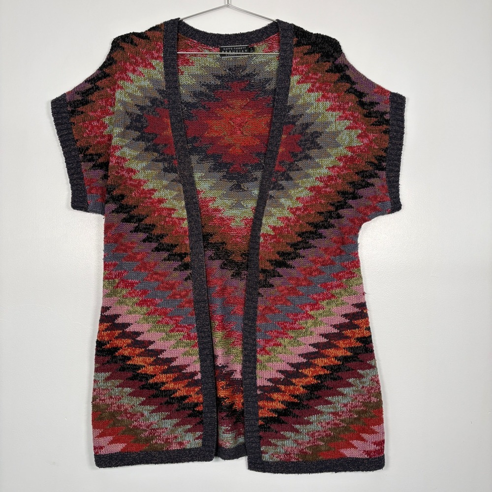 Peruvian Connection Women Cardigan Vest M Multicolor Kaffe Fassett Pima Cotton